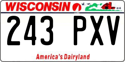 WI license plate 243PXV