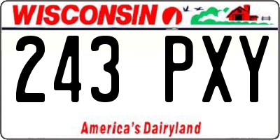 WI license plate 243PXY