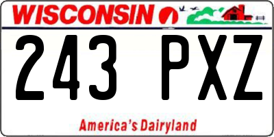 WI license plate 243PXZ