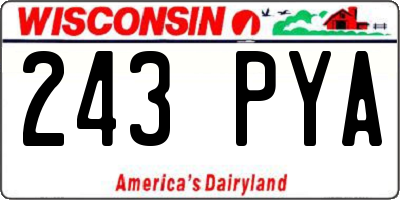 WI license plate 243PYA