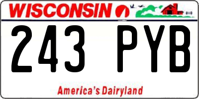 WI license plate 243PYB