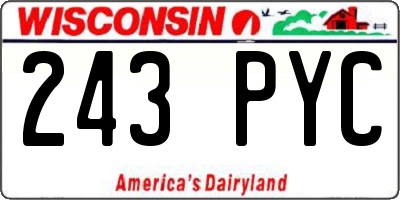 WI license plate 243PYC