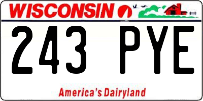 WI license plate 243PYE