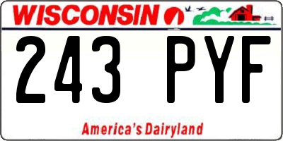 WI license plate 243PYF