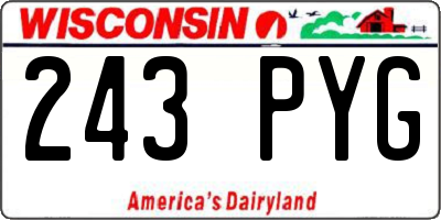 WI license plate 243PYG