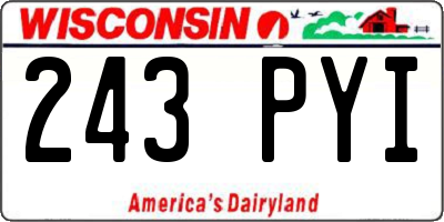 WI license plate 243PYI