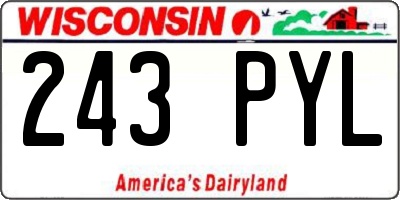 WI license plate 243PYL