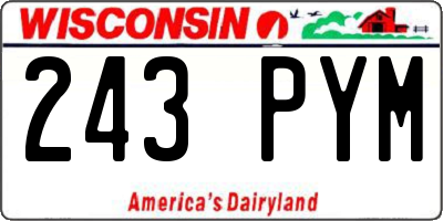WI license plate 243PYM