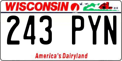 WI license plate 243PYN