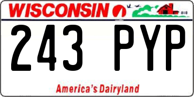 WI license plate 243PYP