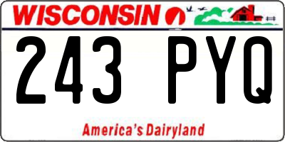WI license plate 243PYQ