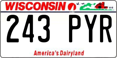 WI license plate 243PYR
