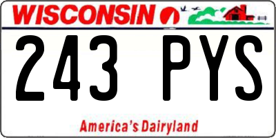 WI license plate 243PYS