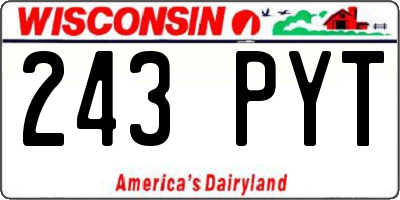 WI license plate 243PYT