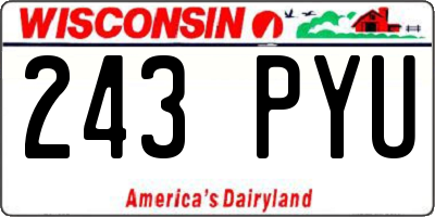 WI license plate 243PYU