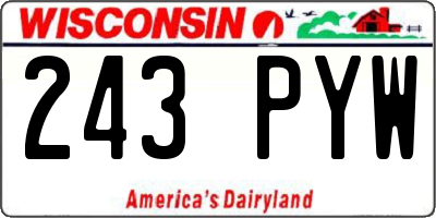 WI license plate 243PYW