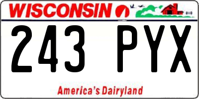 WI license plate 243PYX