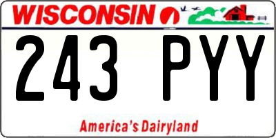 WI license plate 243PYY