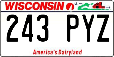 WI license plate 243PYZ