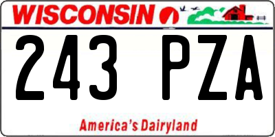 WI license plate 243PZA