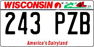 WI license plate 243PZB