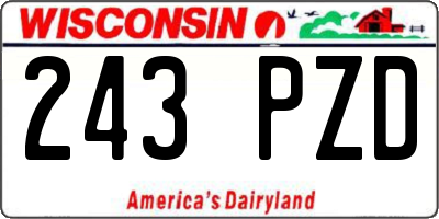 WI license plate 243PZD