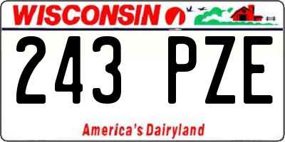 WI license plate 243PZE