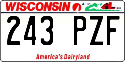 WI license plate 243PZF