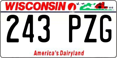 WI license plate 243PZG