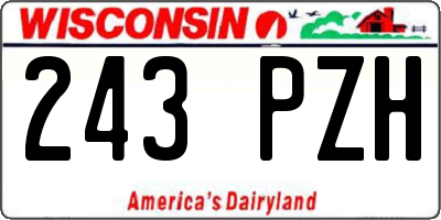 WI license plate 243PZH