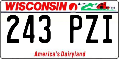 WI license plate 243PZI