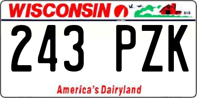 WI license plate 243PZK