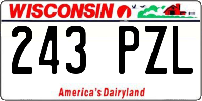 WI license plate 243PZL