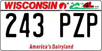 WI license plate 243PZP