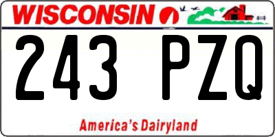 WI license plate 243PZQ
