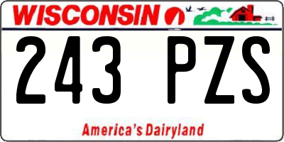 WI license plate 243PZS