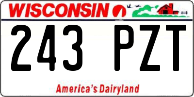 WI license plate 243PZT