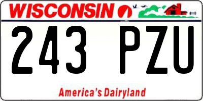 WI license plate 243PZU