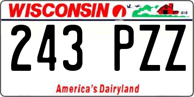 WI license plate 243PZZ