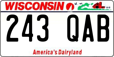 WI license plate 243QAB