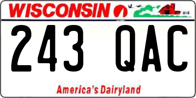 WI license plate 243QAC