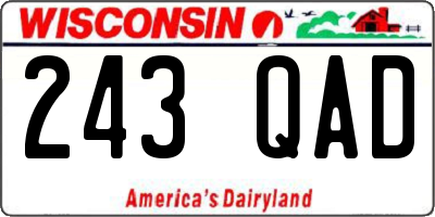WI license plate 243QAD
