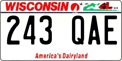 WI license plate 243QAE
