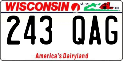 WI license plate 243QAG