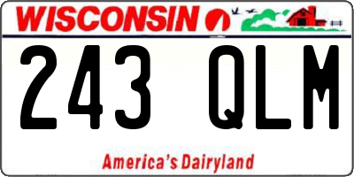 WI license plate 243QLM