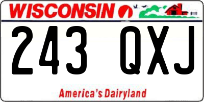 WI license plate 243QXJ