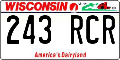 WI license plate 243RCR