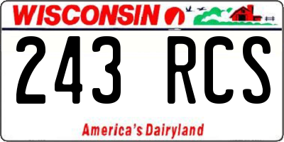 WI license plate 243RCS