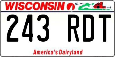 WI license plate 243RDT