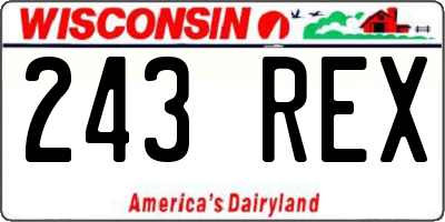 WI license plate 243REX